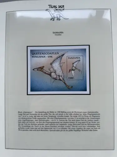 Motiv Tiere der Urzeit / Dinos - Afrika ** im Lindner-Vordruckbinder, 69 Seiten