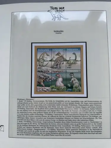 Motiv Tiere der Urzeit / Dinos - Afrika ** im Lindner-Vordruckbinder, 69 Seiten