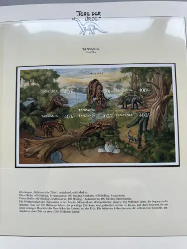 Motiv Tiere der Urzeit / Dinos - Afrika ** im Lindner-Vordruckbinder, 69 Seiten