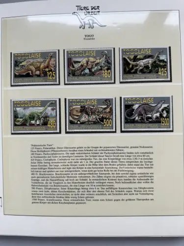 Motiv Tiere der Urzeit / Dinos - Afrika ** im Lindner-Vordruckbinder, 69 Seiten