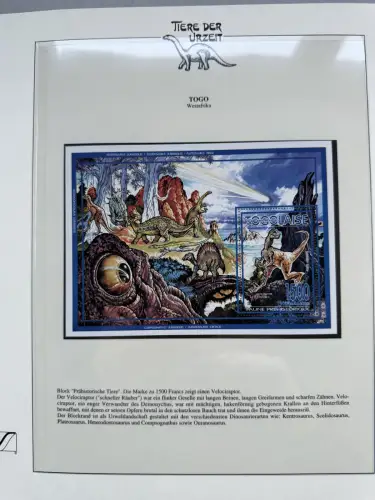 Motiv Tiere der Urzeit / Dinos - Afrika ** im Lindner-Vordruckbinder, 69 Seiten