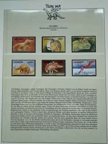 Motiv Tiere der Urzeit / Dinos - Afrika ** im Lindner-Vordruckbinder, 69 Seiten