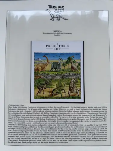 Motiv Tiere der Urzeit / Dinos - Afrika ** im Lindner-Vordruckbinder, 69 Seiten