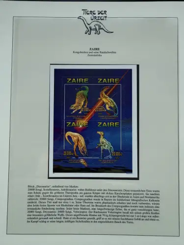 Motiv Tiere der Urzeit / Dinos - Afrika ** im Lindner-Vordruckbinder, 69 Seiten