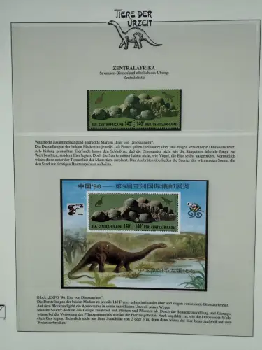 Motiv Tiere der Urzeit / Dinos - Afrika ** im Lindner-Vordruckbinder, 69 Seiten