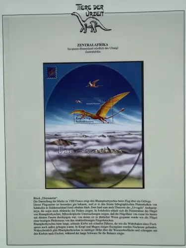 Motiv Tiere der Urzeit / Dinos - Afrika ** im Lindner-Vordruckbinder, 69 Seiten