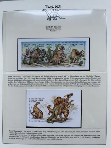 Motiv Tiere der Urzeit / Dinos - Afrika ** im Lindner-Vordruckbinder, 69 Seiten
