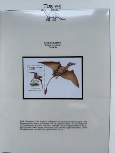 Motiv Tiere der Urzeit / Dinos - Afrika ** im Lindner-Vordruckbinder, 69 Seiten