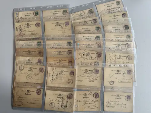 Württemberg - Kollektion mit ca. 50 Ganzsachen vor 1900, tolle Stempel!