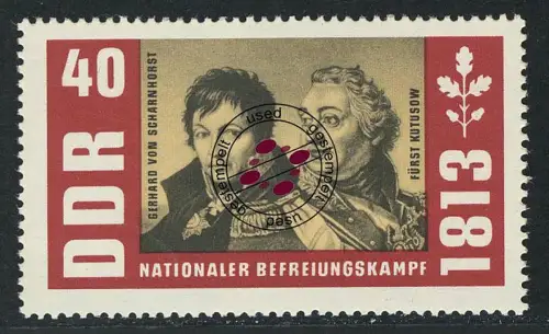 992 Befreiungskriege Scharnhorst+Kutusow 40 Pf, gestempelt O