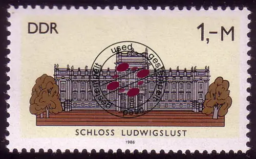 3035 Schlösser 1 Mark Schloss Ludwigslust, gestempelt O