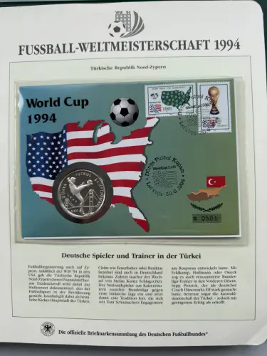 Fußball-WM 1994 USA - Numisbrief Türkei Nordzypern, Silber 925, 38,6mm