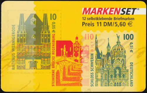 43 MH SWK 2001, versetzte Zähnung bis an / in das obere Markenbild, **