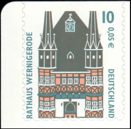 43 MH SWK 2001, versetzte Zähnung bis an / in das obere Markenbild, **