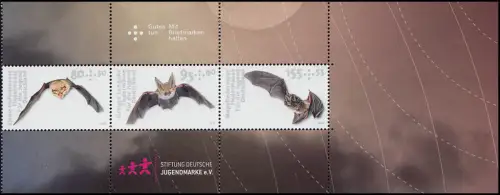 HBl. 55 Fledermäuse, Heftchenblatt aus MH 115, original gefaltet, postfrisch **