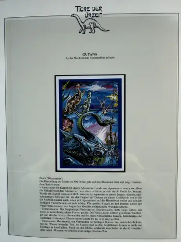 Motiv Tiere der Urzeit / Dinos - Südamerika ** Lindner-Vordruckbinder, 35 Seiten