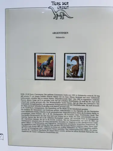 Motiv Tiere der Urzeit / Dinos - Südamerika ** Lindner-Vordruckbinder, 35 Seiten