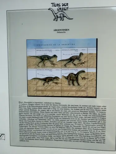 Motiv Tiere der Urzeit / Dinos - Südamerika ** Lindner-Vordruckbinder, 35 Seiten