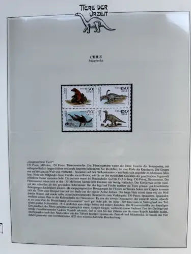 Motiv Tiere der Urzeit / Dinos - Südamerika ** Lindner-Vordruckbinder, 35 Seiten