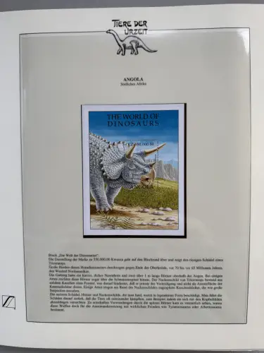 Motiv Tiere der Urzeit / Dinos - Afrika 1 ** - Lindner-Vordruckbinder, 60 Seiten