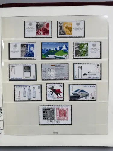 Bund 1959-1999 in vier LINDNER-T-Vordruckalben postfrisch ** komplett