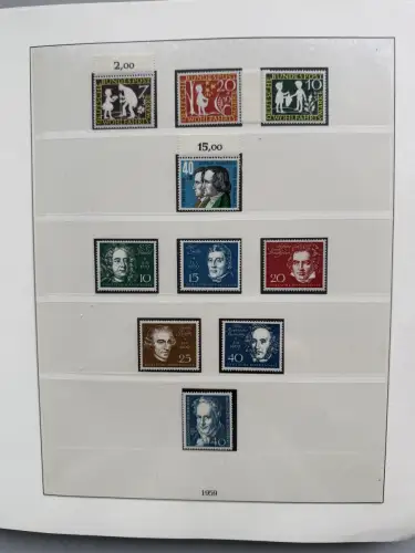 Bund 1959-1999 in vier LINDNER-T-Vordruckalben postfrisch ** komplett