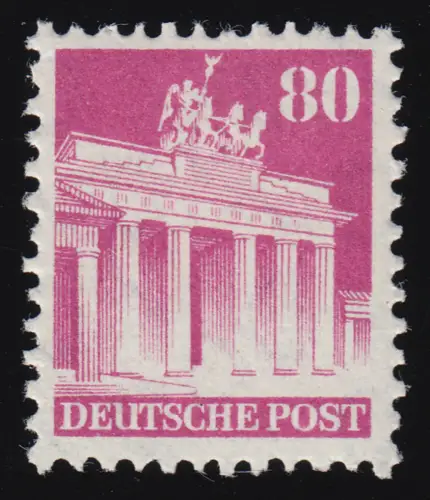 Bizone 94 XF Bauten 80 Pf., lilapurpur, weit gezähnt **