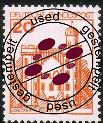 995 Burgen und Schlösser 20 Pf Pfaueninsel, NEUE Fluoreszenz, gestempelt O