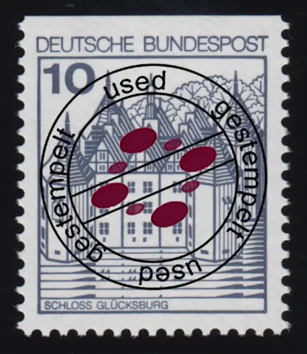 913CII u Burgen und Schlösser 10 Pf Glücksburg, LETTERSET gestempelt O