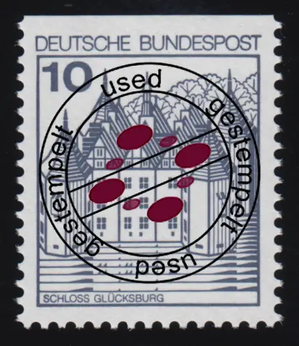 913CII u Burgen und Schlösser 10 Pf Glücksburg, LETTERSET gestempelt O