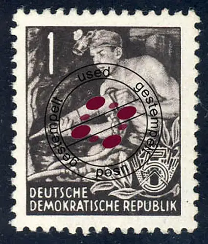 362 Fünfjahrplan 1 Pf, Offset-Urdruck gestempelt O