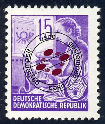 368 Fünfjahrplan 15 Pf, Offset-Urdruck gestempelt O