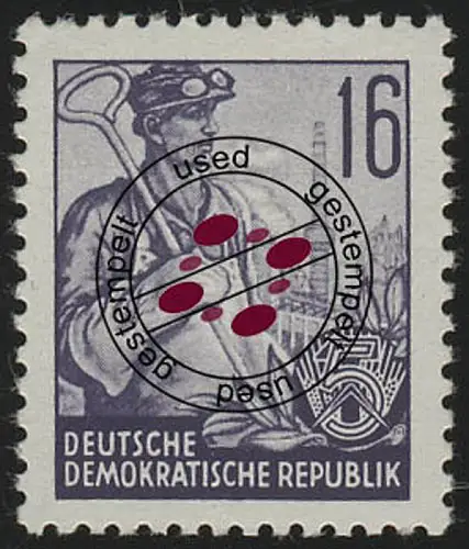 369 XII Fünfjahrplan 16 Pf Wz.2 XII, Offset-Urdruck gestempelt O