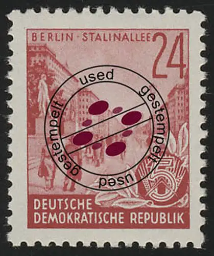 371 XI Fünfjahrplan 24 Pf Wz.2 XI, Offset-Urdruck gestempelt O