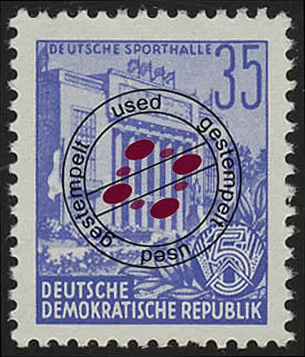 374 XII Fünfjahrplan 35 Pf Wz.2 XII, Offset-Urdruck gestempelt O