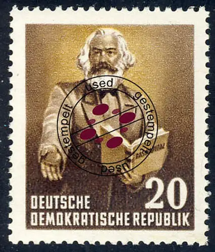 348 Karl Marx 20 Pf, gestempelt O