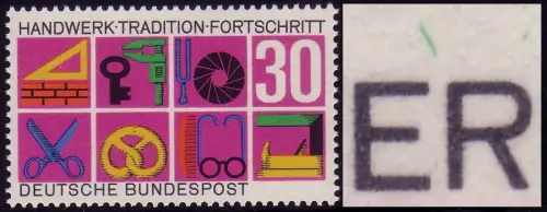 553IV Handwerk mit PLF IV grüne Striche über R von HANDWERK, Feld 22, **