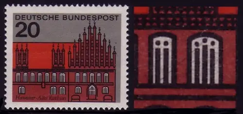 416 Hannover. PLF Strich durch zwei Fenster, F.47, postfrisch **