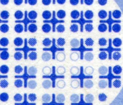 441 Technik 15 Pf mit PLF blauer Strich durch mittleres Atomfeld, Feld 47, **