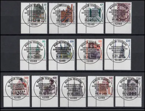 2139 ff SWK 13 Werte mit Doppelwährung komplett, Ecken unten links, ESST Berlin