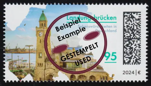 3818 Sehenswürdigkeiten: Landungsbrücken St. Pauli, gestempelt O