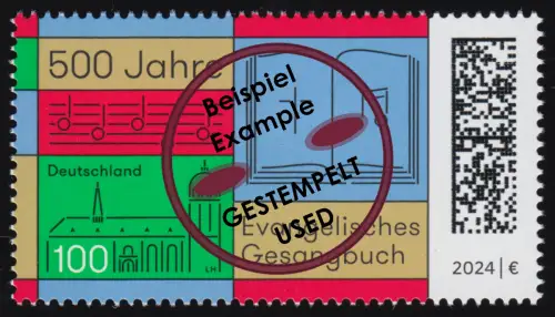 3809 Evangelisches Gesangbuch, nassklebend, O gestempelt
