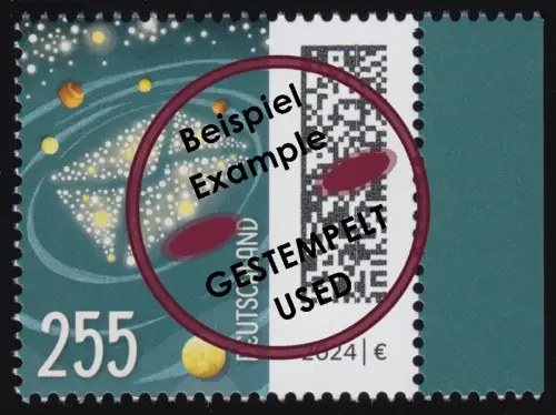 3806 Welt der Briefe Briefgalaxie 255 Pf. mit Bogenrand, O gestempelt