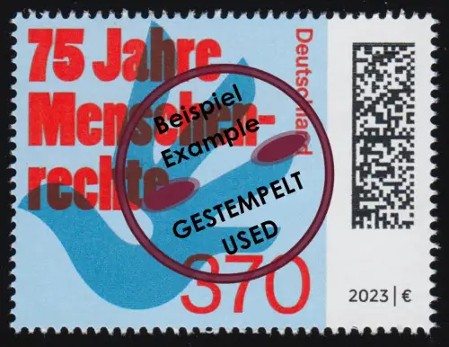 3805 Jubiläum 75 Jahre Menschenrechte, O gestempelt