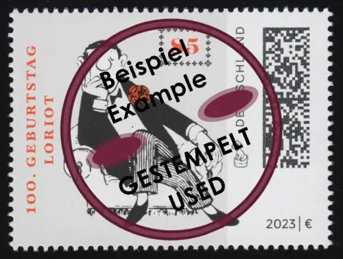 3795 Loriot auf dem Sofa - nassklebend, O gestempelt