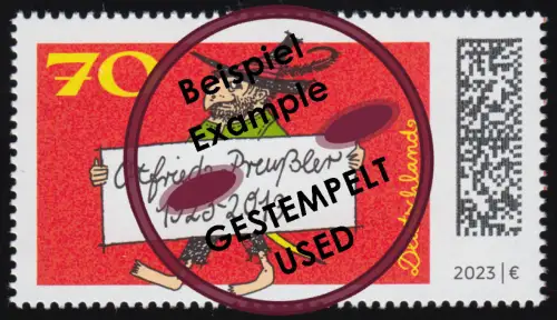 3788 Kinderbuchautor Otfried Preußler: Räuber Hotzenplotz, O gestempelt