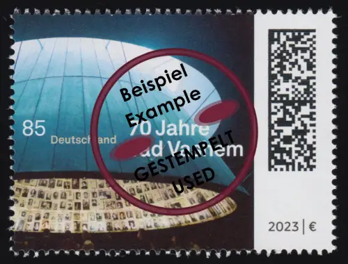 3781 Holocaust Gedenkstätte 70 Jahre Yad Vashem, O gestempelt