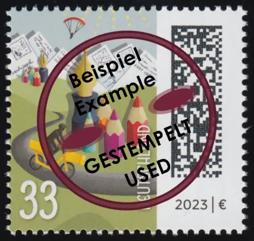 3733 Welt der Briefe: Briefberge 33 Cent, nassklebend, O