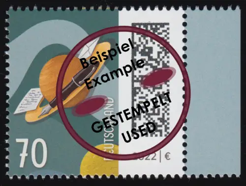 3670 Brief auf Umlaufbahn 70 Cent, nassklebend aus Bogen, O