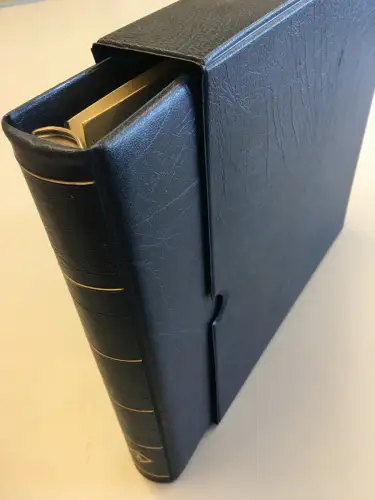 LEUCHTTURM Ringbinder EXCELLENT DE mit Kassette in blau, gebraucht